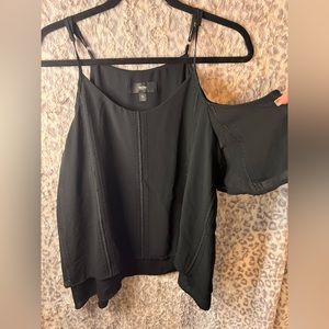 Black open shoulder mossimo blouse